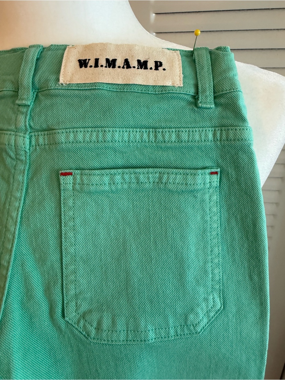 Bobo Choses Mint Green Kids Jeans with Cat Patch - Picture 9 of 11